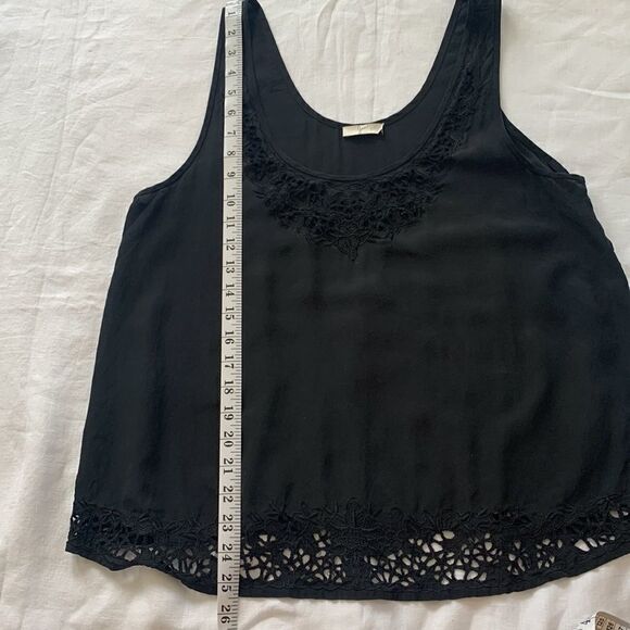Joie 100% silk black boho casual swing lace, eyelet embroidered, size M - Picture 10 of 16